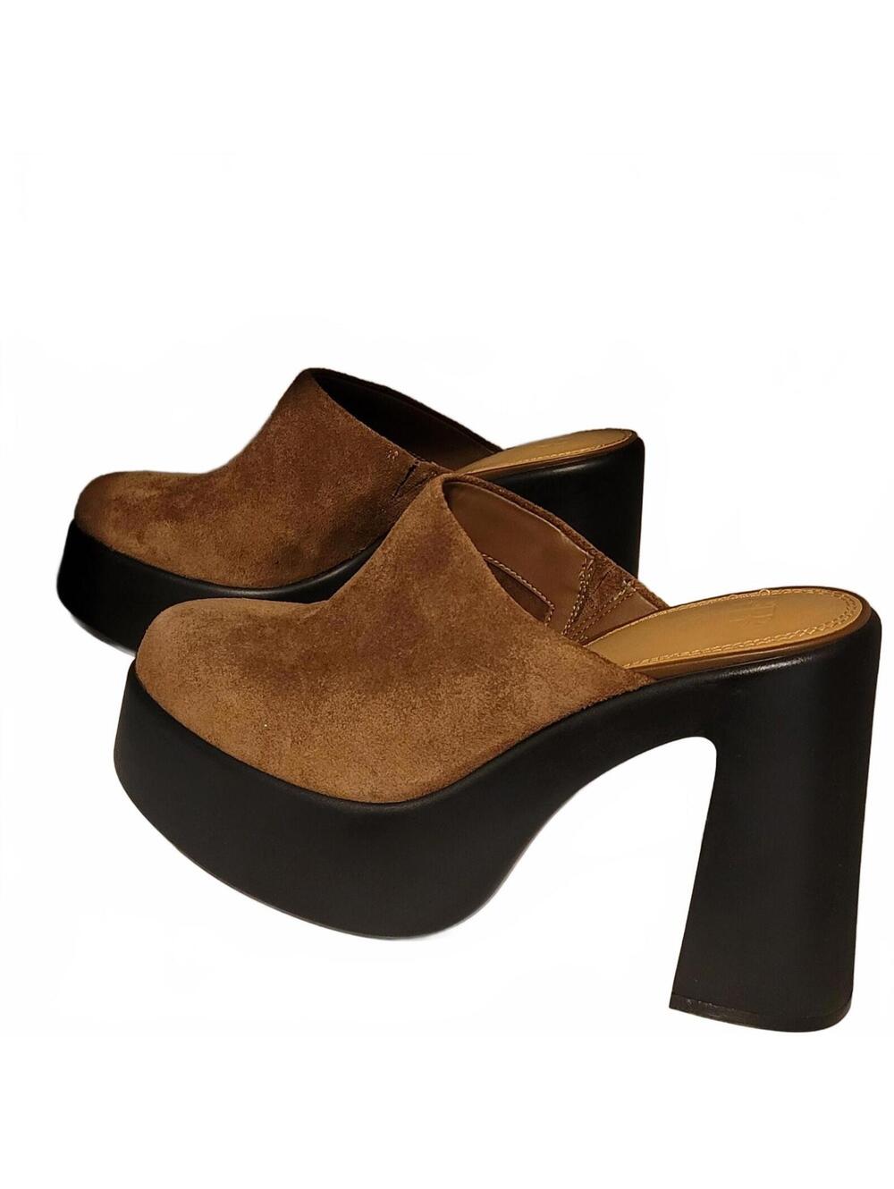 Gianni Bini Gianni Bono Brown Suede Clog Platform Mules Women's Sexy Size 10 M - Picture 2 of 9